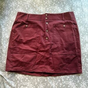 LOFT Red Mini Pencil Skirt Casual